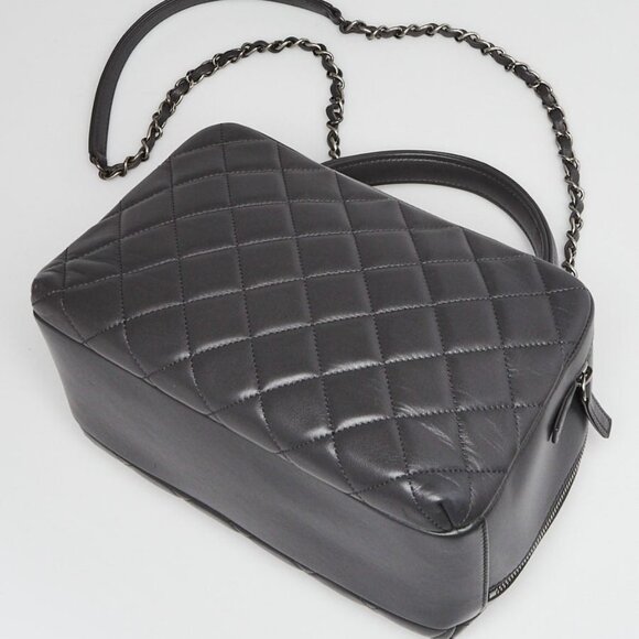 Chanel Dark Grey Quilted Lambskin Leather Trendy CC Bowling Bag - Picture 2 of 12